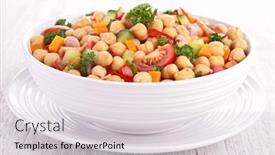 Presentation with chickpea - Slide deck with chickpea salad background and a light gray colored foreground