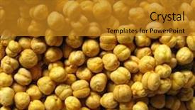  Presentation with chickpea - Presentation theme with bengal gram - chickpea background and a gold colored foreground