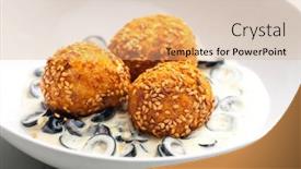  Presentation with black - PPT layouts having chickpeas-balls-with-creamy-black background and a coral colored foreground