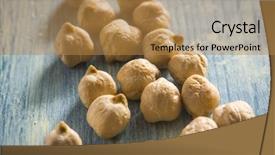 Presentation with close up wooden decking - Colorful presentation theme enhanced with chickpeas close-up blue wooden backdrop and a  colored foreground