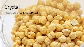  Presentation with beans - Slide set featuring bengalgram - chickpeas garbanzo beans background and a yellow colored foreground