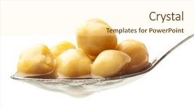  Presentation with spoon - Beautiful PPT layouts featuring chickpeas on metal spoon backdrop and a cream colored foreground