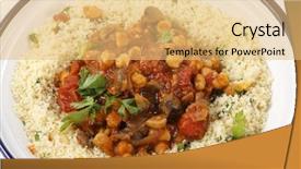  Presentation with dried tomato - PPT theme having tunesie - chickpeas or garbanzo beans background and a yellow colored foreground
