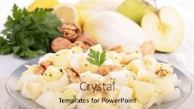  Presentation with walnut - Colorful slide set enhanced with chicory salad with apple and walnut backdrop and a lemonade colored foreground