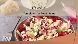  Presentation with blue cheese - Presentation theme enhanced with chicory-salad-with-blue-cheese background and a lemonade colored foreground