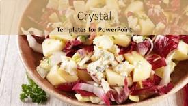  Presentation with blue cheese - Audience pleasing presentation design consisting of chicory-salad-with-blue-cheese backdrop and a coral colored foreground