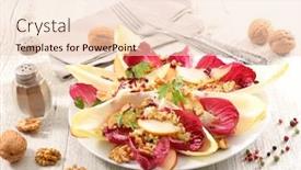  Presentation with walnut - Beautiful PPT theme featuring chicory-salad-with-walnut backdrop and a lemonade colored foreground