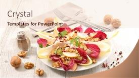  Presentation with walnut - PPT theme having chicory-salad-with-walnut background and a lemonade colored foreground