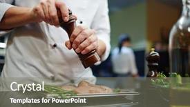  Presentation with lean - Presentation theme featuring chiefs - man in uniform of chef background and a gray colored foreground