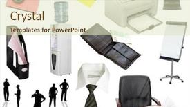  Presentation with office images - PPT theme with card holder - images concerning of business background and a soft green colored foreground