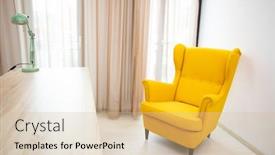  Presentation with executive - PPT theme with chief-executive-or-manager-office background and a soft green colored foreground