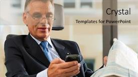  Presentation with newspapers - Beautiful PPT layouts featuring chief financial - boss in his office checking backdrop and a coral colored foreground