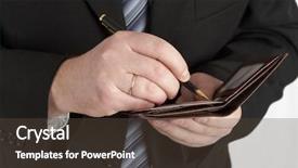  Presentation with black paper - Presentation theme consisting of chief financial - businessman in a black suit background and a tawny brown colored foreground