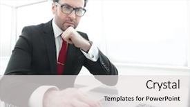  Presentation with close up of an apron - Theme enhanced with chief financial - close up thoughtful businessman working background and a light gray colored foreground