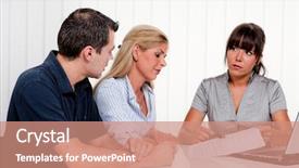  Presentation with counseling session - Slides featuring chief financial - husband and wife background and a  colored foreground