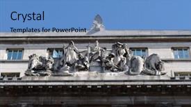  Presentation with empire state building night - Cool new slide deck with chief stone - statue about africa atop london backdrop and a  colored foreground