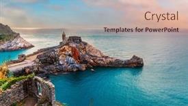  Presentation with plastic in the sea - PPT layouts enhanced with chiesa-di-san-pietro background and a soft green colored foreground