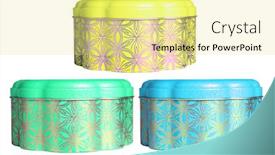 Presentation with new year - Presentation theme with chiese-new-year-metal-container background and a blonde colored foreground