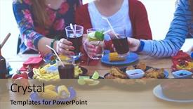  Presentation with small group top view - Audience pleasing theme consisting of chiken - top view of group backdrop and a  colored foreground