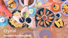  Presentation with small group top view - Audience pleasing theme consisting of chiken - top view of group backdrop and a coral colored foreground