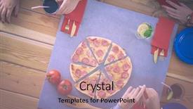  Presentation with small group top view - Audience pleasing theme consisting of chiken - top view of group backdrop and a  colored foreground