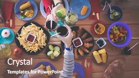  Presentation with small group top view - Beautiful slides featuring chiken - top view of group backdrop and a  colored foreground