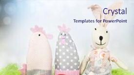  Presentation with easter - Beautiful slides featuring chiken template - red easter eggs and decorations backdrop and a  colored foreground