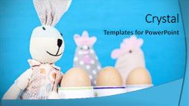  Presentation with retro - PPT layouts with chiken template - retro still life of easter background and a cyan colored foreground