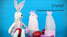  Presentation with life - Slide deck having chiken template - retro still life of easter background and a cyan colored foreground