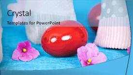  Presentation with retro - Cool new slide deck with chiken template - retro still life of easter backdrop and a light blue colored foreground