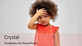  Presentation with african american - PPT layouts having shot health child - childhood and people concept background and a coral colored foreground