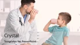  Presentation with doctor black children - Beautiful slides featuring play therapy child - children's doctor with little boy backdrop and a  colored foreground