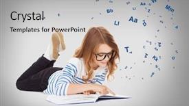  Presentation with meditation children education school - Presentation theme consisting of literature child - education and school concept background and a light gray colored foreground