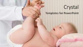  Presentation with neonatal nurse baby hand mother - PPT theme having play therapy child - mother's hands massaging little baby background and a lemonade colored foreground