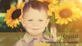  Presentation with baby smile - Colorful slide set enhanced with child a little boy with blue eyes baby smile backdrop and a yellow colored foreground