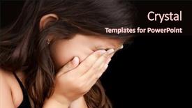  Presentation with abuse child - Cool new slide deck with child abuse - dramatic portrait of a girl backdrop and a wine colored foreground