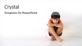  Presentation with happy kids at indoor playground - Slide set featuring child abuse - happy children sitting at home background and a white colored foreground