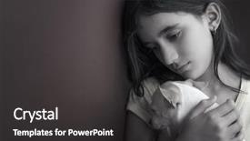  Presentation with sad girl - Cool new PPT theme with child abuse - sad and lonely girl backdrop and a dark gray colored foreground