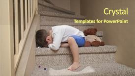  Presentation with sad child - Audience pleasing theme consisting of child abuse - sad little boy backdrop and a tawny brown colored foreground