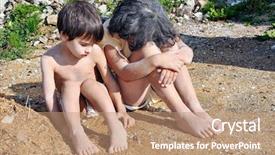  Presentation with child abuse neglect - Slides consisting of child abuse neglect - poverty and poorness background and a coral colored foreground