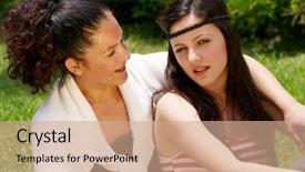  Presentation with daughter - Amazing slides having child adolescent - mother and daughter backdrop and a coral colored foreground