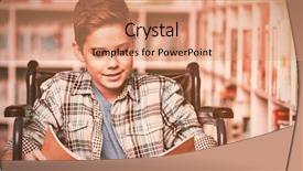  Presentation with disabled child - Cool new theme with child adolescent development - disabled schoolboy reading book backdrop and a coral colored foreground