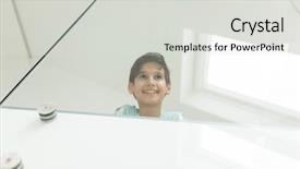  Presentation with home inspections - PPT layouts having child adolescent development - happy boy at home background and a  colored foreground