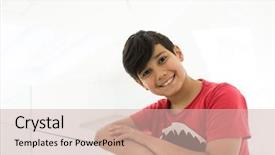  Presentation with home modification - Theme having child adolescent development - happy boy at home background and a soft green colored foreground