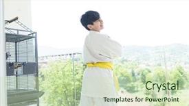  Presentation with home modiication - PPT theme consisting of child adolescent development - happy boy at home background and a  colored foreground