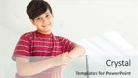  Presentation with home inspections - Cool new PPT theme with child adolescent development - happy boy at home backdrop and a  colored foreground