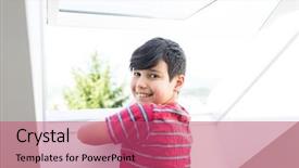  Presentation with home domestic market - Amazing theme having child adolescent development - happy boy at home backdrop and a  colored foreground