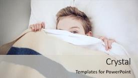  Presentation with under ground cable - Presentation theme consisting of afraid child - boy hiding under the covers background and a lemonade colored foreground