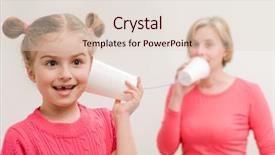  Presentation with communication - Amazing slide deck having afraid child - communication - mug phone backdrop and a lemonade colored foreground