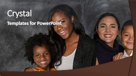  Presentation with american indian - Slide deck having kid happy smile smiling group background and a  colored foreground